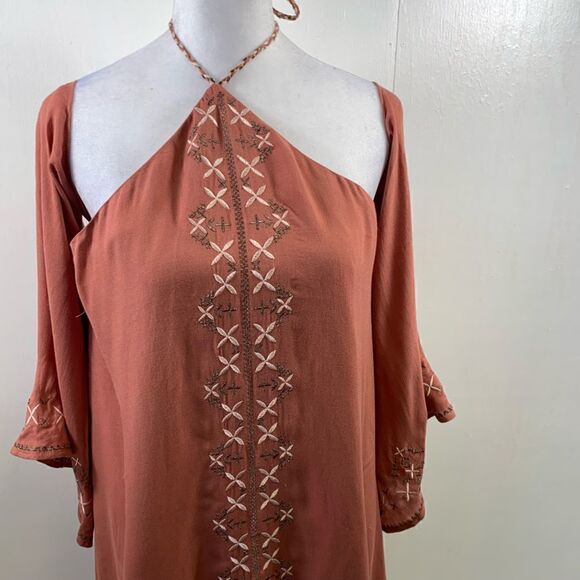 TJD Desert Rose Boho Mini Dress Size S - Picture 4 of 13
